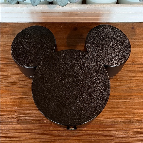 Bauble Bar Licensed Disney Mickey Mouse Metallic Black Jewelry Box Snap Case - Picture 6 of 12